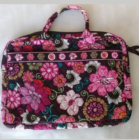Vera Bradley Handbags - Vera Bradley Computer Sleeve Case Bag Floral Brown